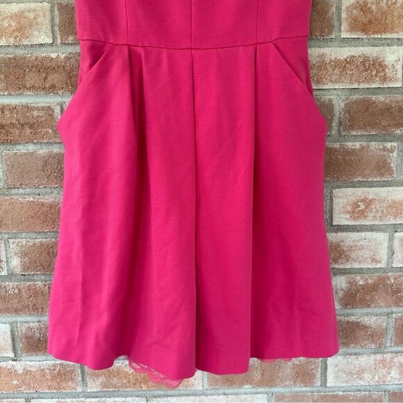 Trina Turk Sunnie A Line Dress Barbie Pink Women’s 2 Pockets Keyhole Party - Picture 4 of 11